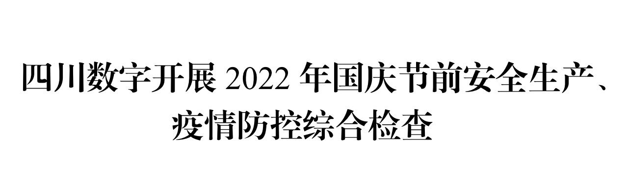 四川數(shù)字開(kāi)展2022年國(guó)慶節(jié)前安全生產(chǎn)、疫情防控綜合檢查